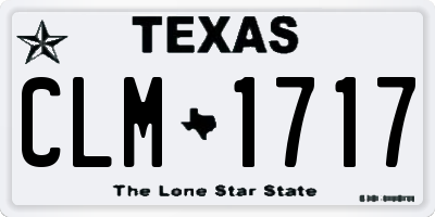 TX license plate CLM1717
