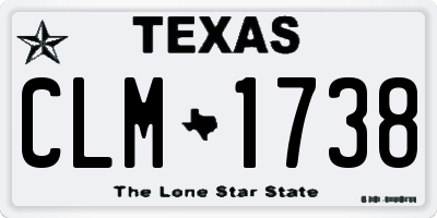 TX license plate CLM1738