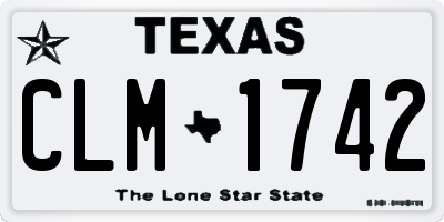 TX license plate CLM1742