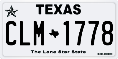 TX license plate CLM1778