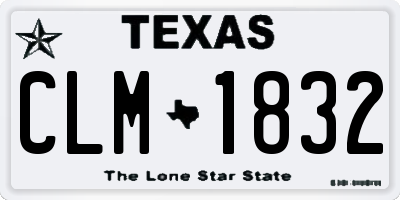 TX license plate CLM1832