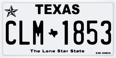 TX license plate CLM1853