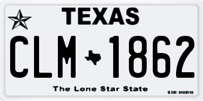 TX license plate CLM1862