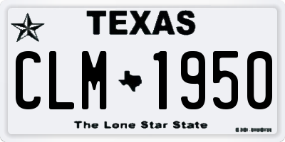 TX license plate CLM1950