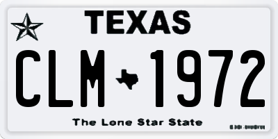 TX license plate CLM1972