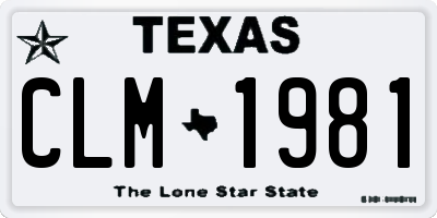 TX license plate CLM1981