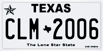 TX license plate CLM2006
