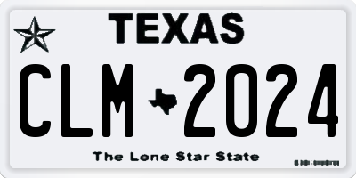 TX license plate CLM2024