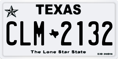 TX license plate CLM2132