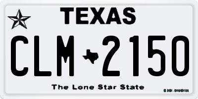 TX license plate CLM2150