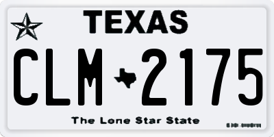 TX license plate CLM2175
