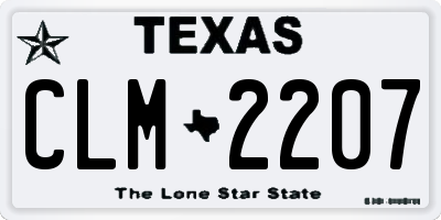TX license plate CLM2207