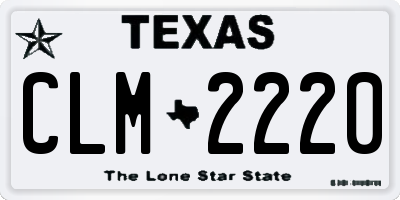 TX license plate CLM2220