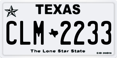 TX license plate CLM2233