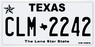 TX license plate CLM2242