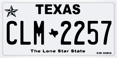 TX license plate CLM2257