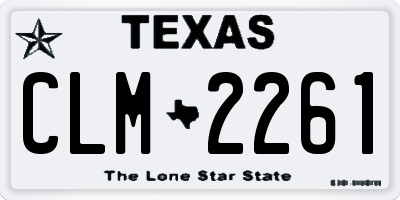 TX license plate CLM2261