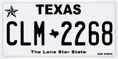 TX license plate CLM2268