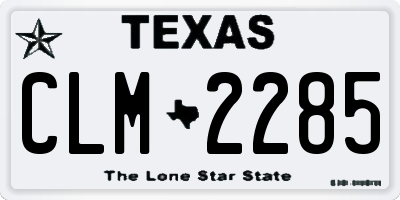 TX license plate CLM2285