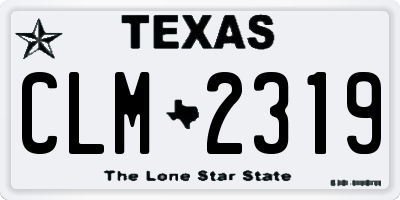 TX license plate CLM2319