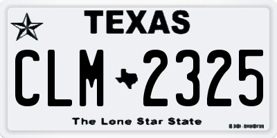 TX license plate CLM2325