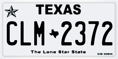 TX license plate CLM2372