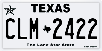TX license plate CLM2422