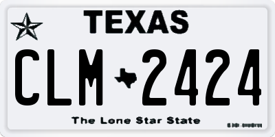 TX license plate CLM2424