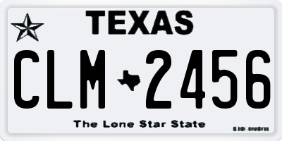 TX license plate CLM2456