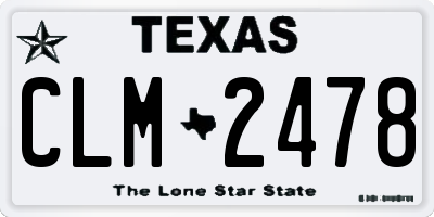 TX license plate CLM2478