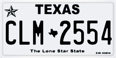 TX license plate CLM2554