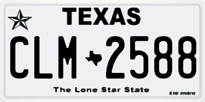 TX license plate CLM2588