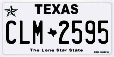 TX license plate CLM2595