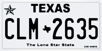 TX license plate CLM2635