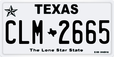 TX license plate CLM2665