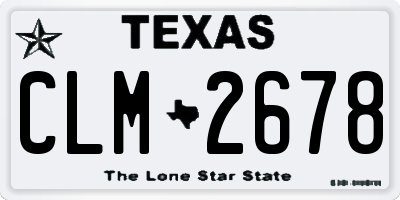 TX license plate CLM2678