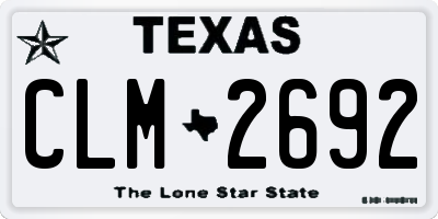 TX license plate CLM2692
