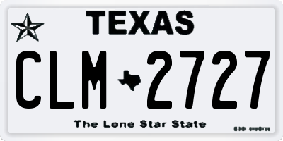 TX license plate CLM2727