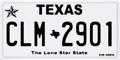 TX license plate CLM2901
