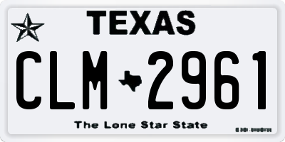 TX license plate CLM2961