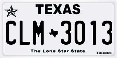 TX license plate CLM3013