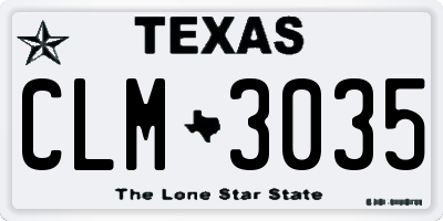TX license plate CLM3035