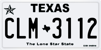 TX license plate CLM3112