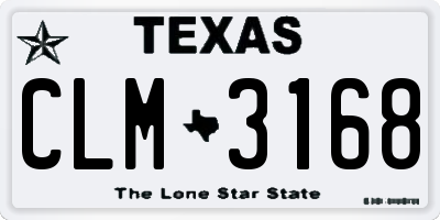 TX license plate CLM3168