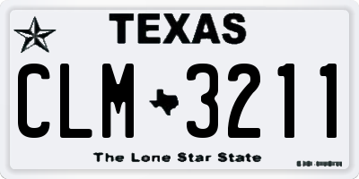 TX license plate CLM3211