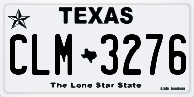 TX license plate CLM3276