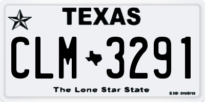 TX license plate CLM3291