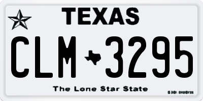 TX license plate CLM3295