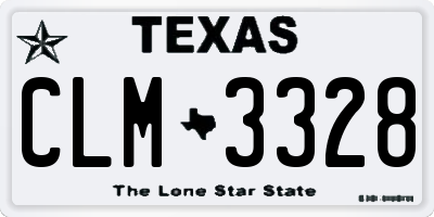 TX license plate CLM3328