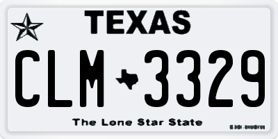 TX license plate CLM3329